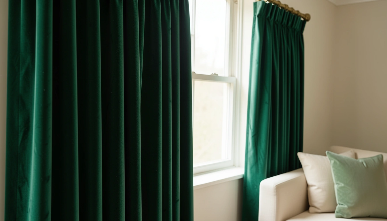 13 Emerald Green Living Room Curtain Ideas That Feel Rich