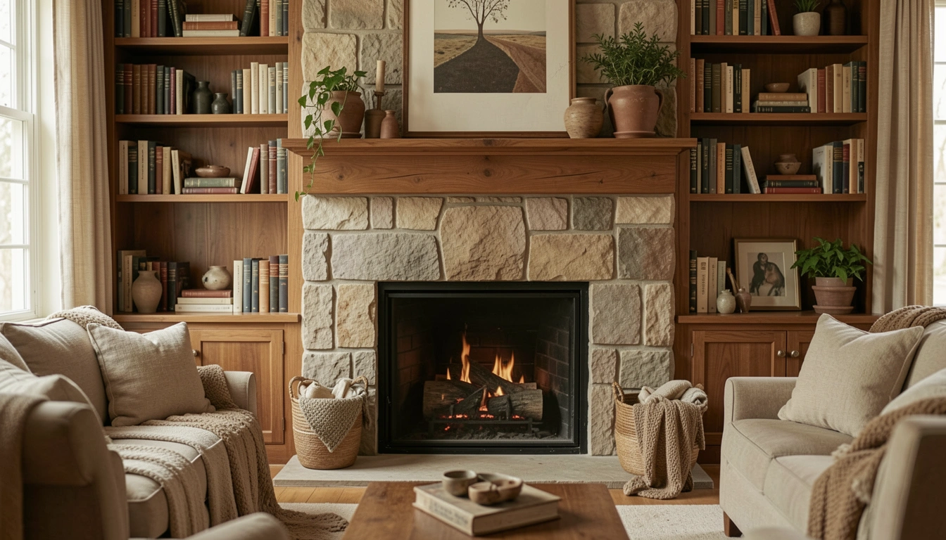 7 Warm Library Living Room Fireplace Ideas That Feel Inviting