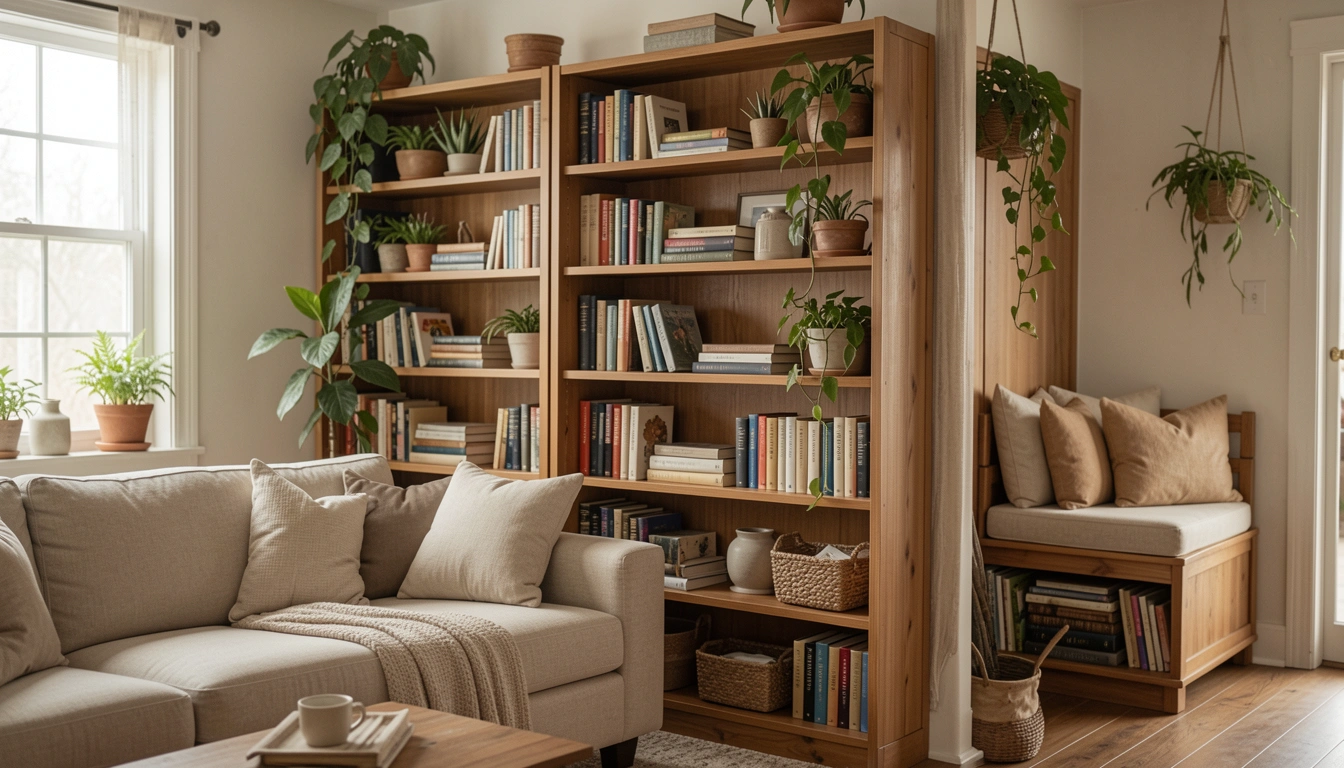 19 Living Room Library Divider Ideas That Organize Space