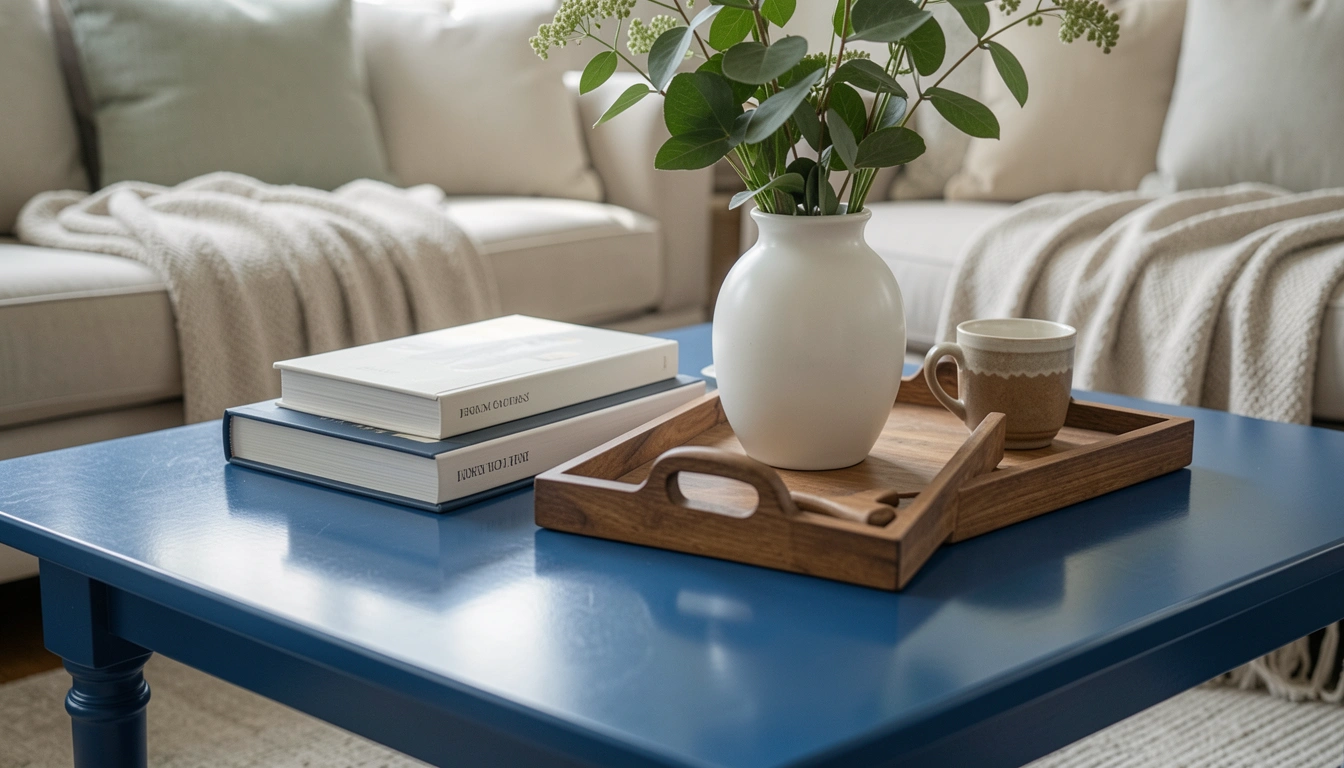 23 Vivid Living Room Blue Coffee Table Decor That Stands Out