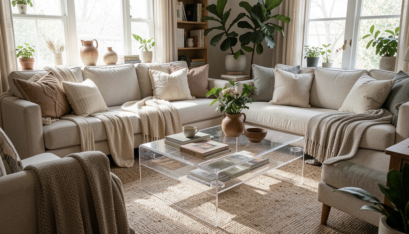 How To Decorate Acrylic Coffee Table Living Room That Looks Modern