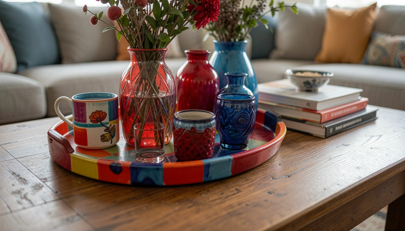 7 Colorful Living Room Coffee Table Decor That Pops
