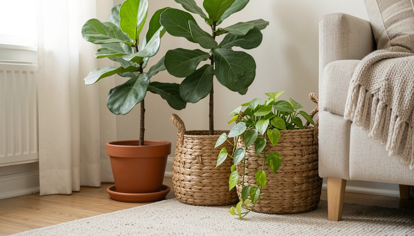 15 Fresh Living Room Corner Decor With Plants That Breathe